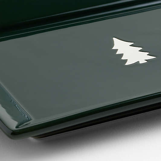 Cambridge Holiday Green Trees Stoneware Platters, Set of 2