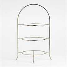 Cambridge Holiday Satin Nickel 3-Tier Stand + Reviews | Crate & Barrel