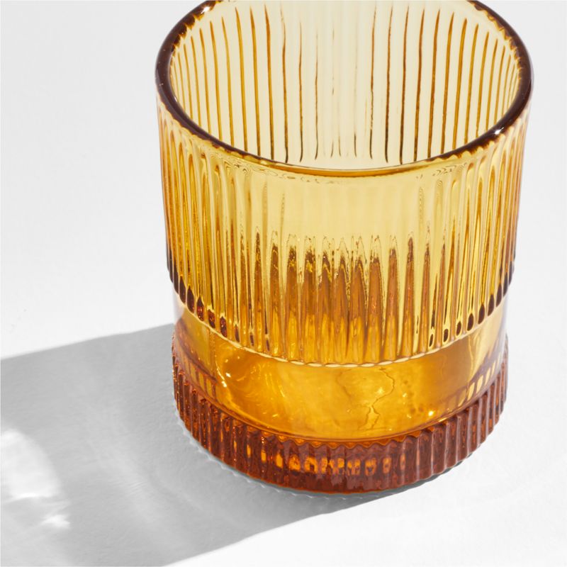 Camden 9.8-Oz. Amber Fluted Double Old-Fashioned Glass - image 3 of 5