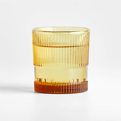 Camden 9.8-Oz. Amber Fluted Double Old-Fashioned Glass