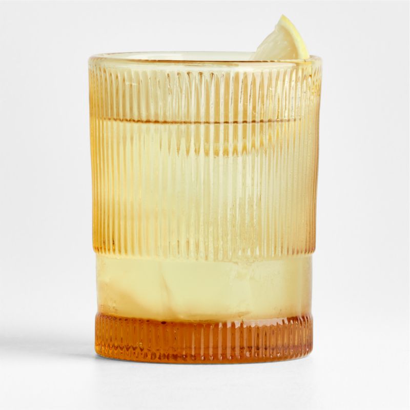 Camden 12.8-Oz. Amber Fluted Highball Glass + Reviews | Crate & Barrel