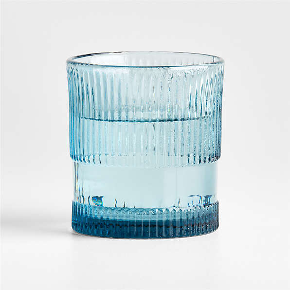 Italian Style Azure Blue Hi-Ball Glasses - 13 oz - Set of 6