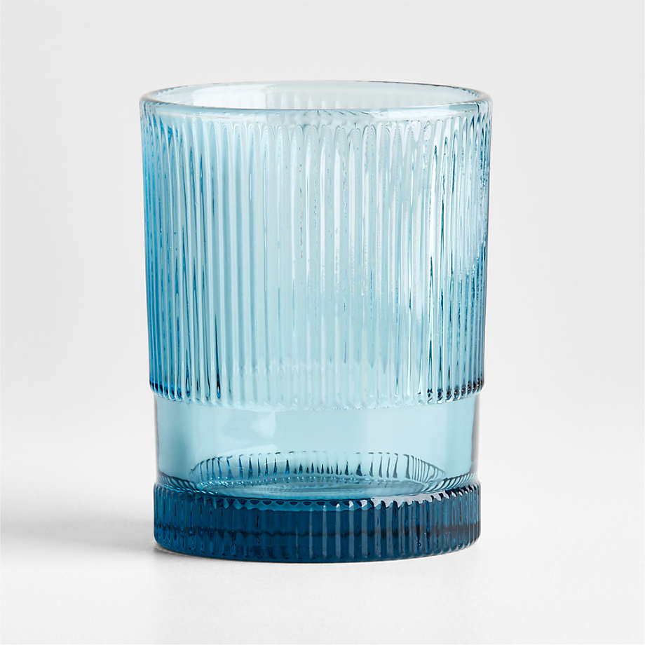 Camden Blue Fluted Highball Glass + Reviews Crate & Barrel