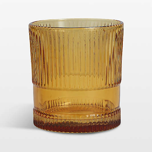 Camden 9.8-Oz. Amber Fluted Double Old-Fashioned Glass