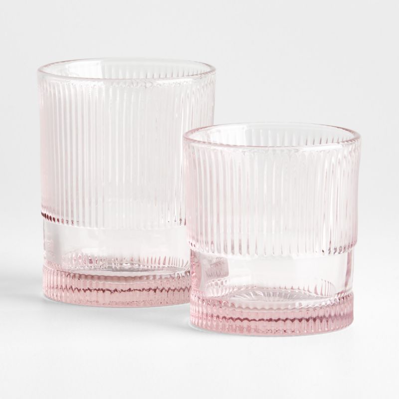 Camden 9.8-Oz. Pink Fluted Double Old-Fashioned Glass - image 4 of 7