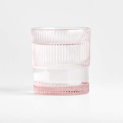 Camden 9.8-Oz. Pink Fluted Double Old-Fashioned Glass