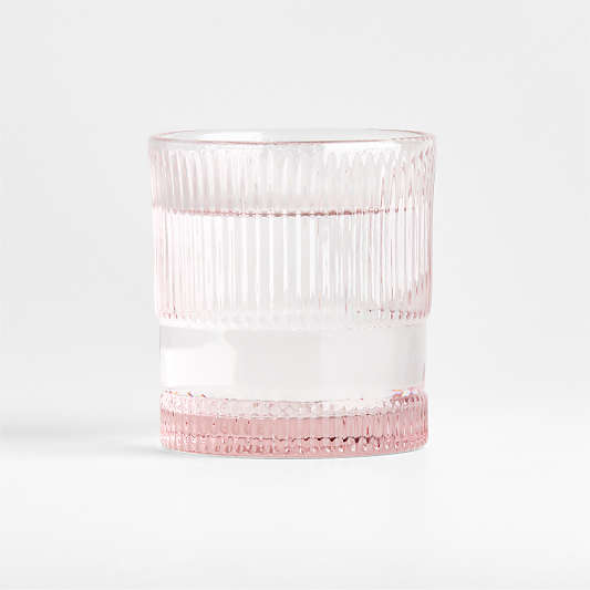 Camden 9.8-Oz. Pink Fluted Double Old-Fashioned Glass