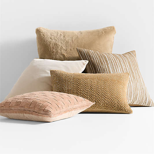 Camel Tan Throw Pillow Arrangement