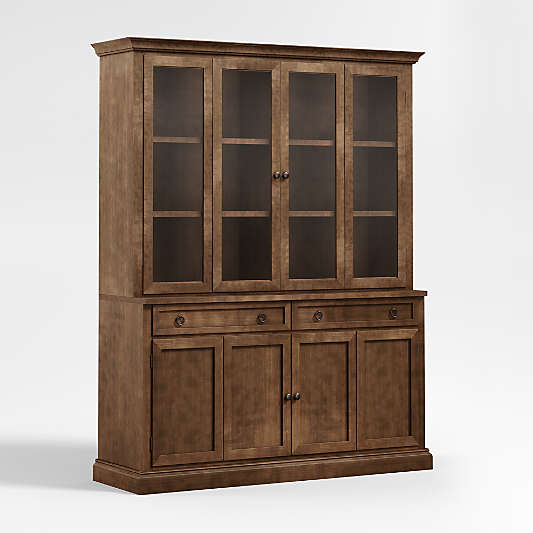 Cameo Nero Noce 2-Piece Entertainment Center with Wood and Glass Doors