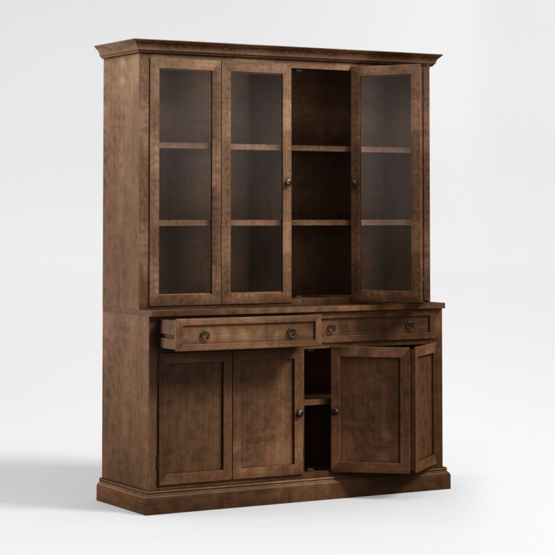 Cameo Nero Noce 2-Piece Entertainment Center with Wood and Glass Doors