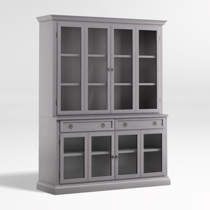 Cameo Dove Grey 2-Piece Entertainment Center with Glass Doors