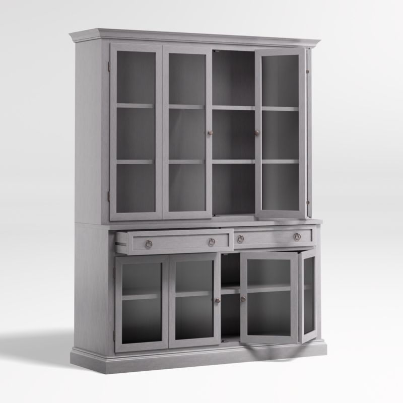 Cameo Dove Grey 2-Piece Entertainment Center with Glass Doors