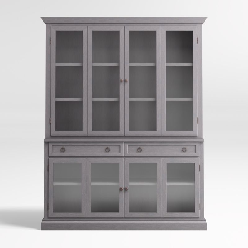 Cameo Dove Grey 2-Piece Entertainment Center with Glass Doors