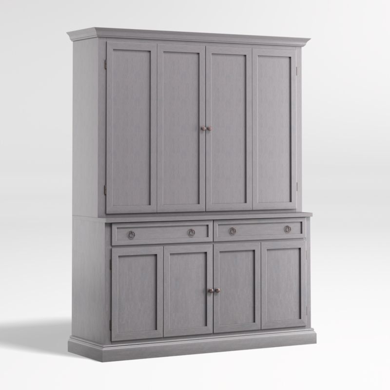 Cameo Dove Grey 2-Piece Entertainment Center with Wood Doors