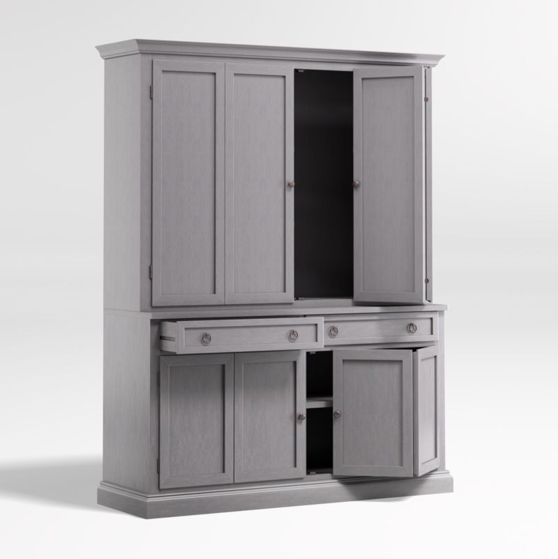 Cameo Dove Grey 2-Piece Entertainment Center with Wood Doors