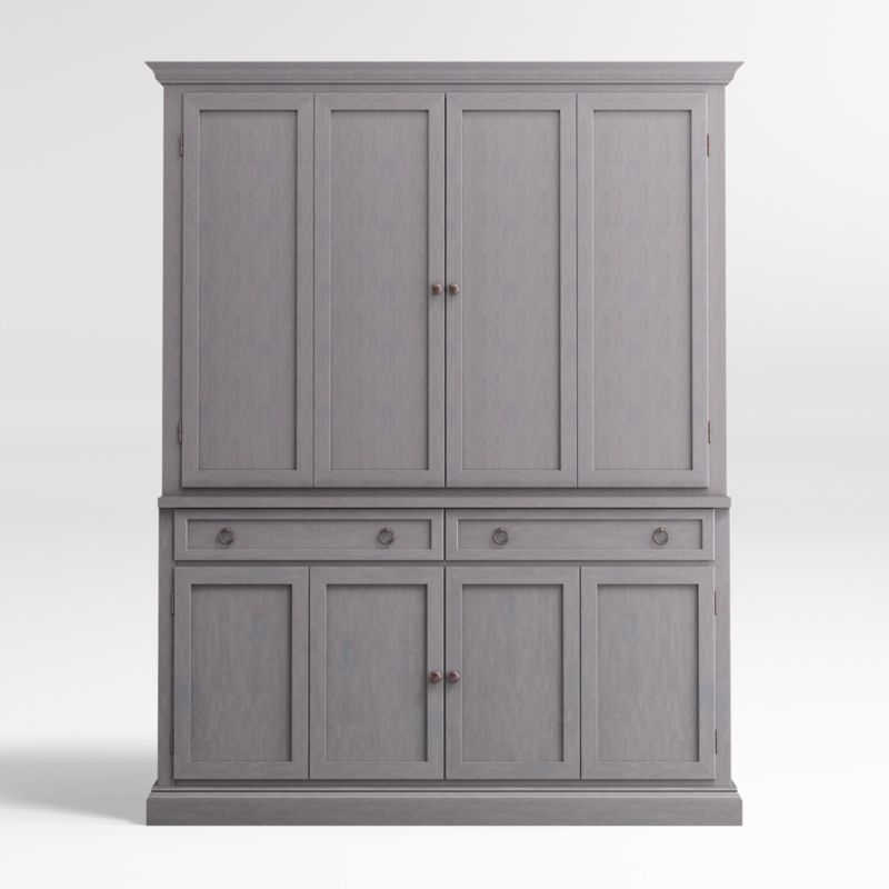 Cameo Dove Grey 2-Piece Entertainment Center with Wood Doors