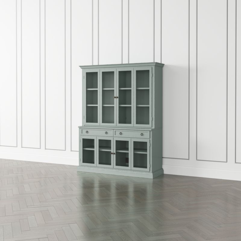 Cameo Blue Grey 2-Piece Entertainment Center with Glass Door