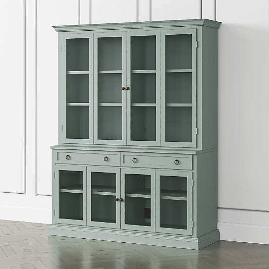 Cameo Blue Grey 2-Piece Entertainment Center with Glass Door