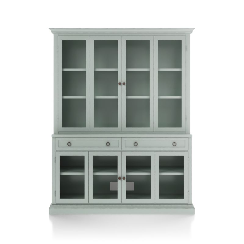 Cameo Blue Grey 2-Piece Entertainment Center with Glass Door