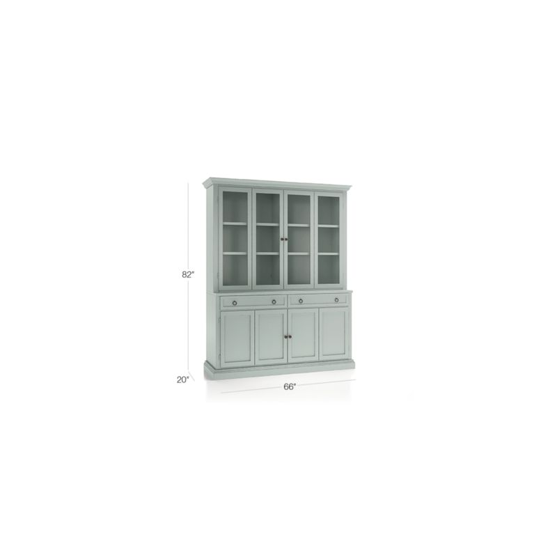 Cameo Blue Grey 2-Piece Entertainment Center with Wood and Glass Doors