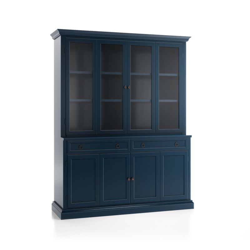 Cameo Indigo 2-Piece Entertainment Center with Wood and Glass Doors