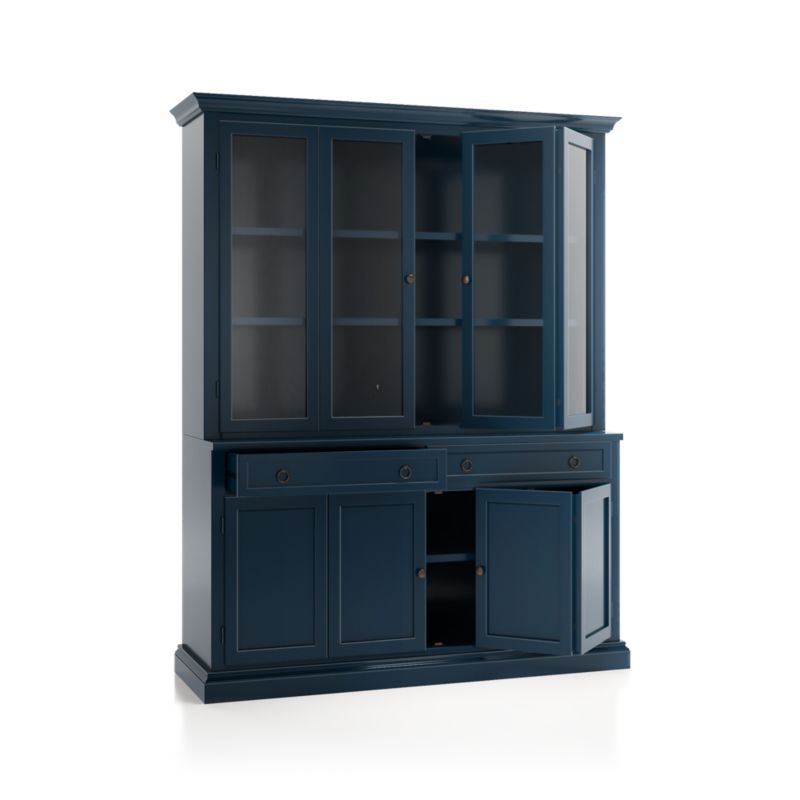 Cameo Indigo 2-Piece Entertainment Center with Wood and Glass Doors