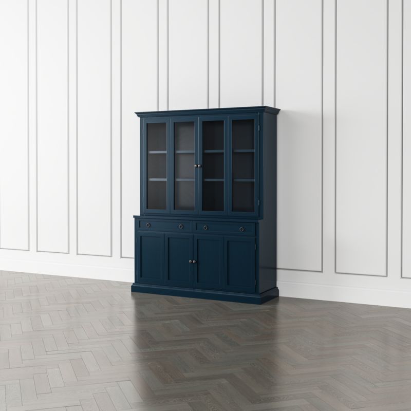 Cameo Indigo 2-Piece Entertainment Center with Wood and Glass Doors