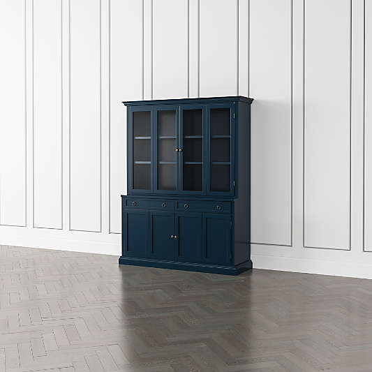 Cameo Indigo 2-Piece Entertainment Center with Wood and Glass Doors