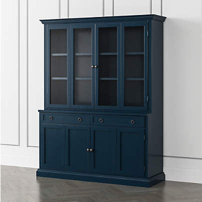 Cameo Indigo 2-Piece Entertainment Center with Wood and Glass Doors