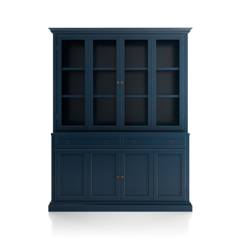 Cameo Indigo 2-Piece Entertainment Center with Wood and Glass Doors