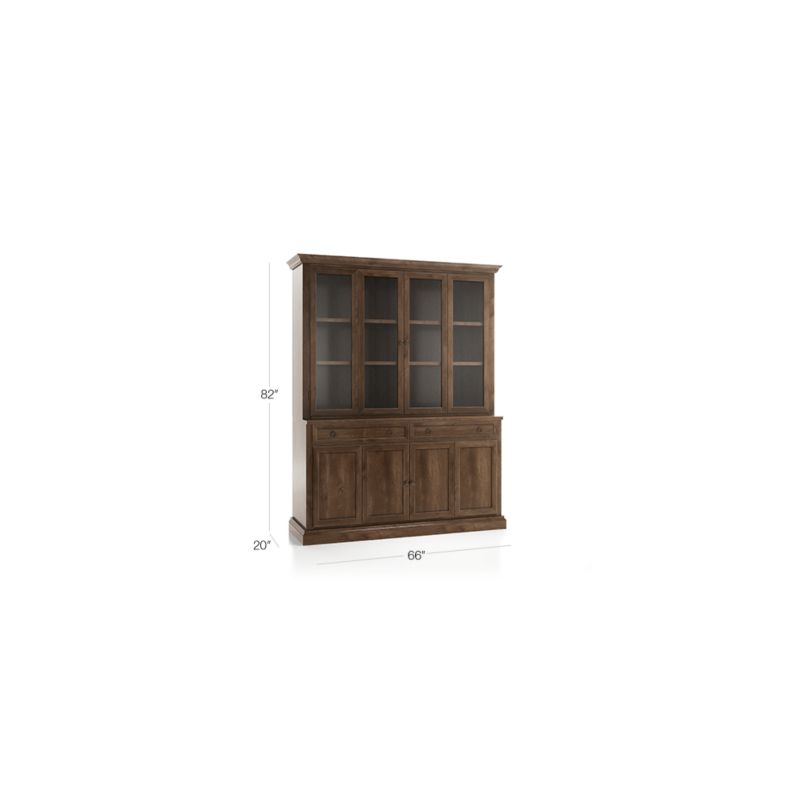 Cameo Nero Noce 2-Piece Entertainment Center with Wood and Glass Doors