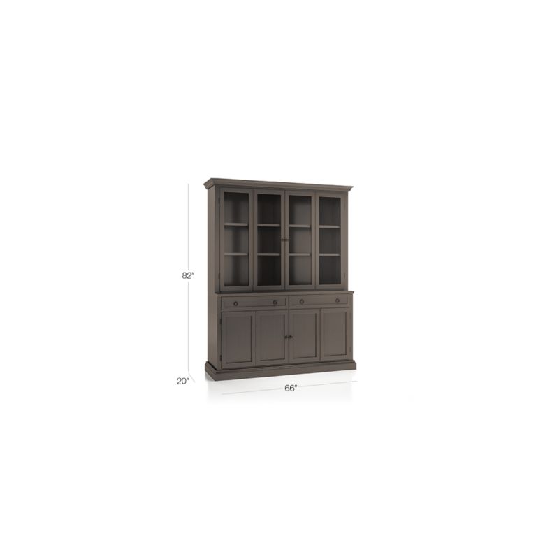 Cameo Grigio 2-Piece Entertainment Center with Wood and Glass Doors