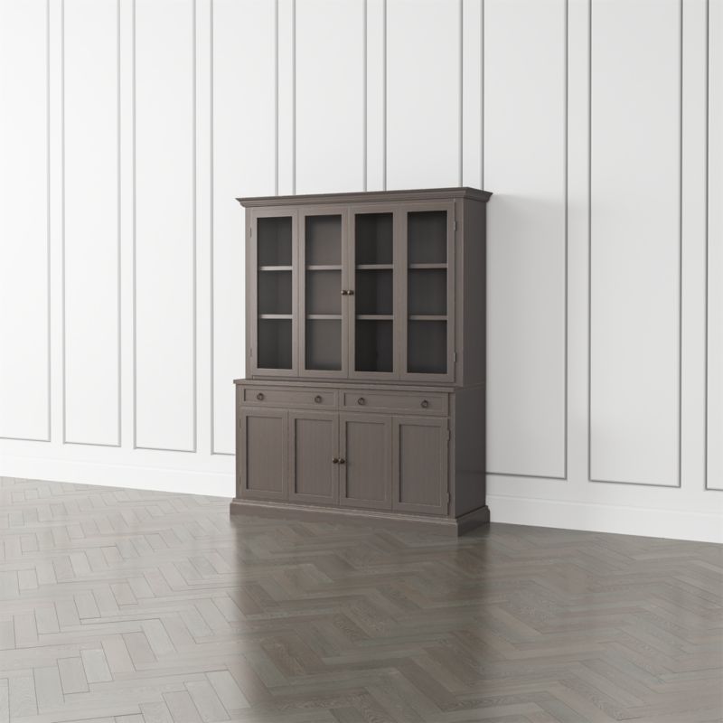 Cameo Grigio 2-Piece Entertainment Center with Wood and Glass Doors