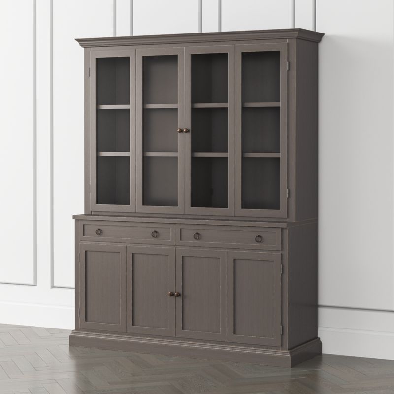 Cameo Grigio 2-Piece Entertainment Center with Wood and Glass Doors
