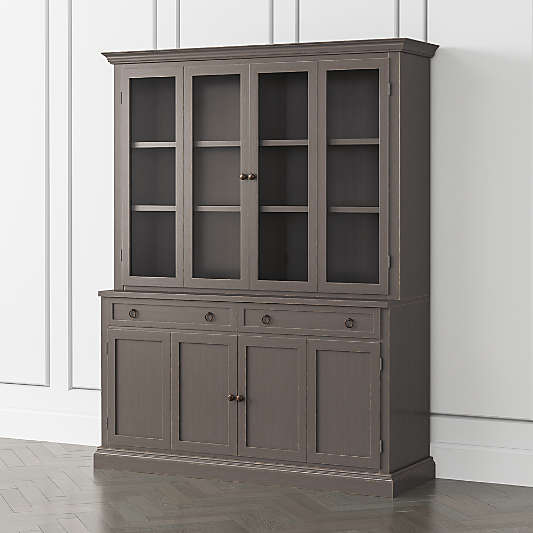 Cameo Grigio 2-Piece Entertainment Center with Wood and Glass Doors