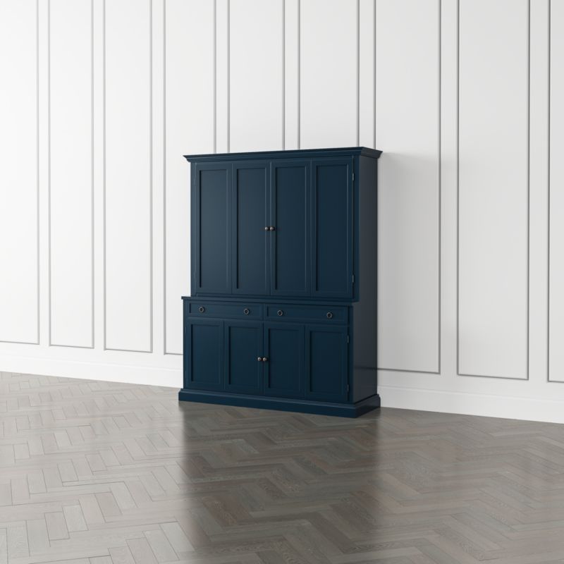 Cameo Indigo 2-Piece Entertainment Center with Wood Doors