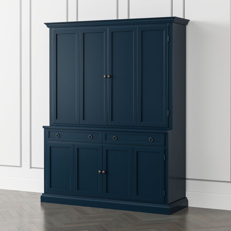 Cameo Indigo 2-Piece Entertainment Center with Wood Doors