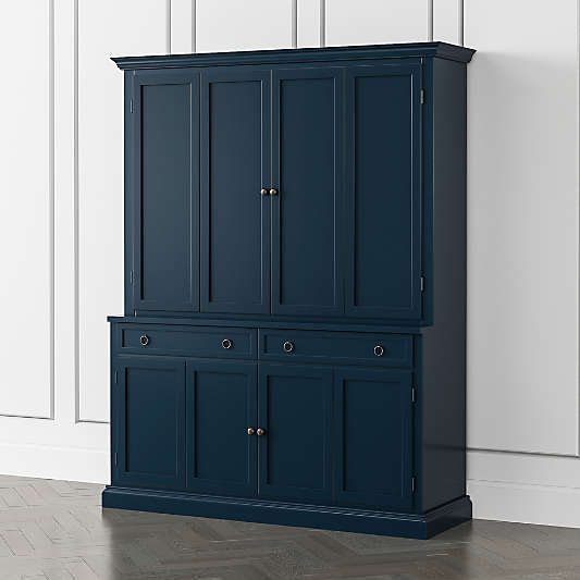 Cameo Indigo 2-Piece Entertainment Center with Wood Doors