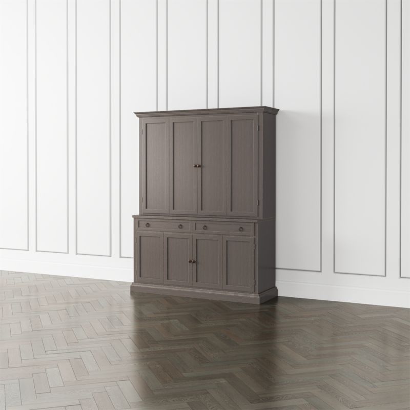 Cameo Grigio 2-Piece Entertainment Center with Wood Doors