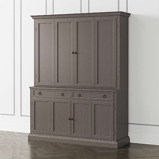 Cameo Grigio 2-Piece Entertainment Center with Wood Doors