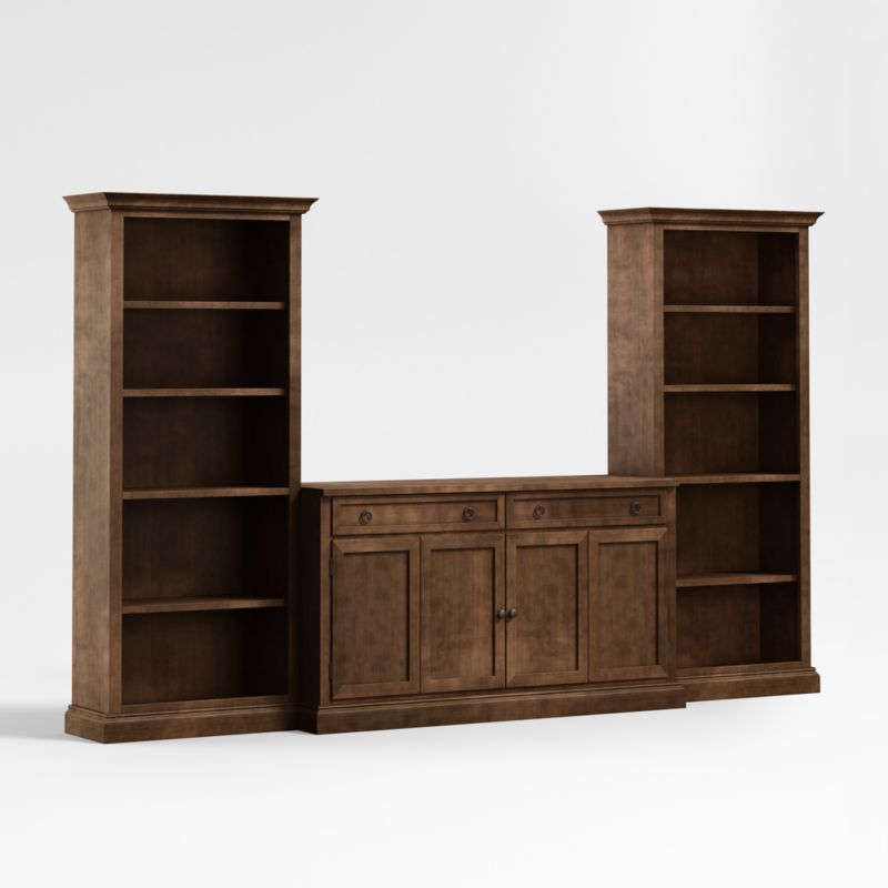 Cameo Nero Noce 3-Piece Entertainment Center with Open Bookcases - image 2 of 5