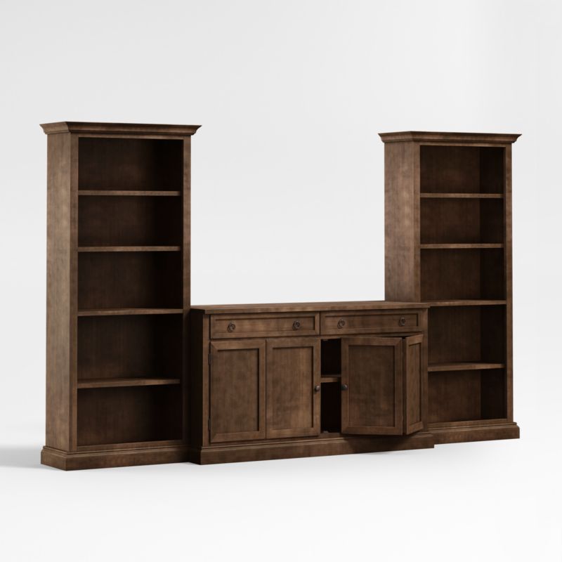 Cameo Nero Noce 3-Piece Entertainment Center with Open Bookcases - image 3 of 5