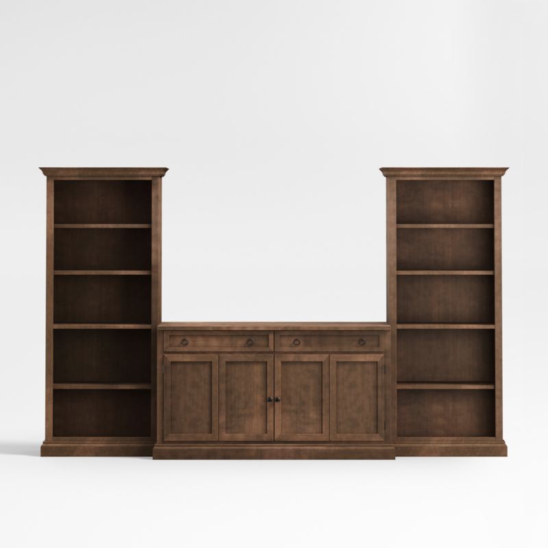 Cameo Nero Noce 3-Piece Entertainment Center with Open Bookcases - image 0 of 5