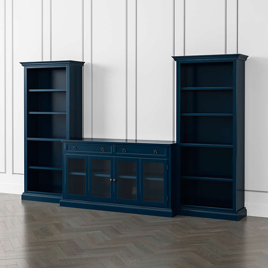 Cameo Indigo 3Piece Glass Door Entertainment Center with Open