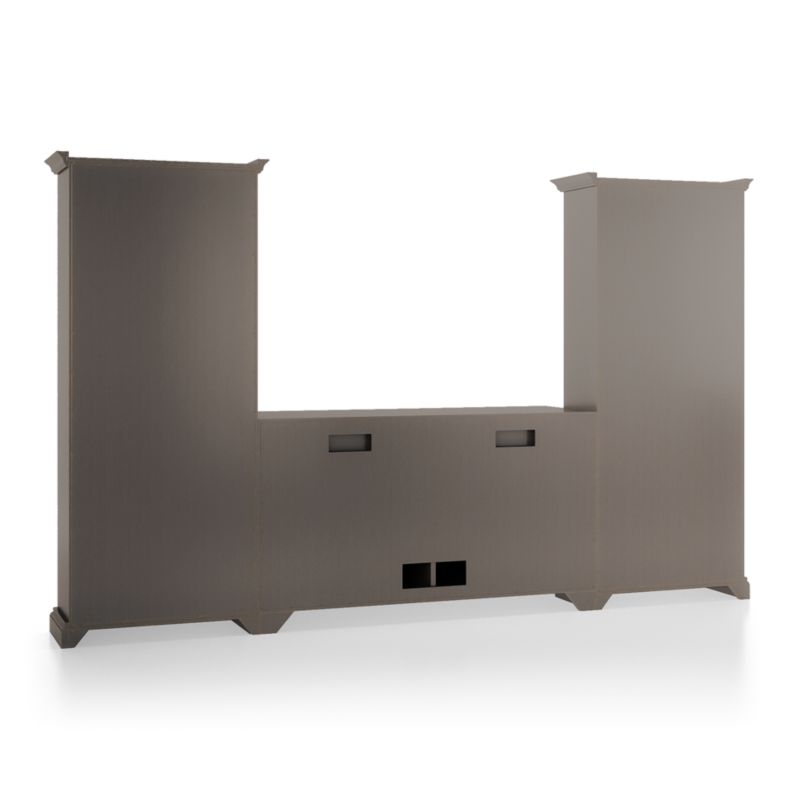 Cameo Grigio 3-Piece Glass Door Entertainment Center with Open Bookcases