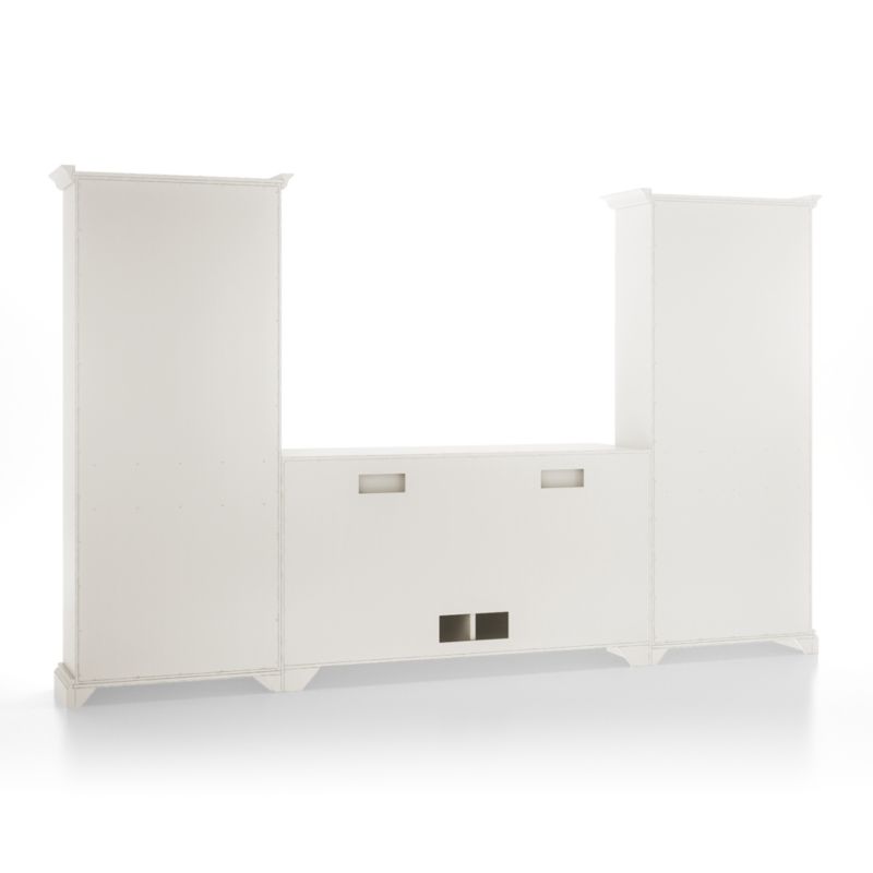 Cameo Dama 3-Piece Glass Door Entertainment Center with Storage Bookcases