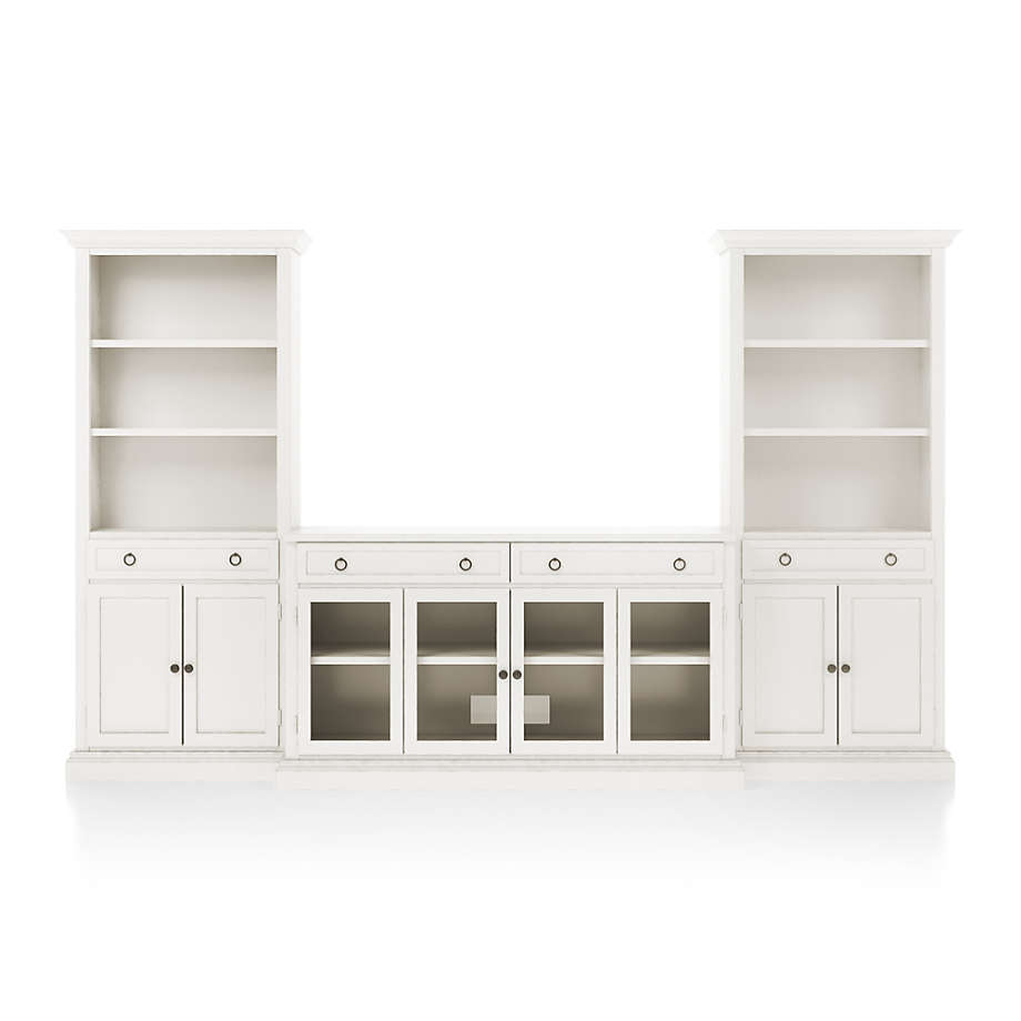 Crate&Barrel Cameo Dama 3Piece Glass Door Entertainment Center with