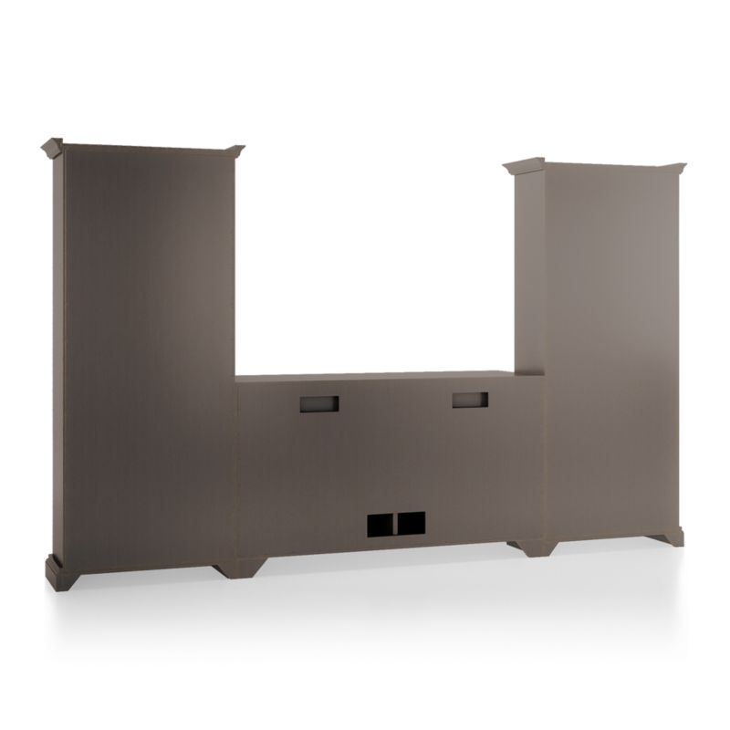 Cameo Grigio 3-Piece Glass Door Entertainment Center with Storage Bookcases