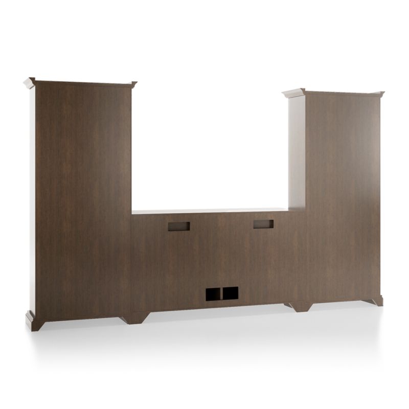 Cameo Pinot Lancaster 3-Piece Glass Door Entertainment Center with Storage Bookcases