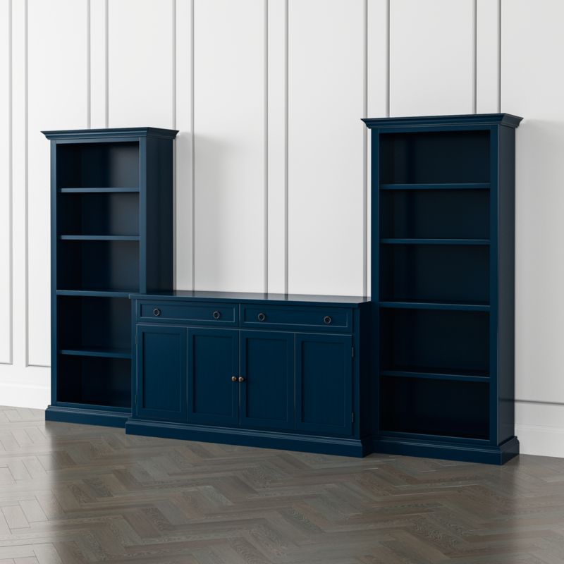 Viewing product image Cameo Indigo 3-Piece Entertainment Center with Open Bookcases - image 1 of 7